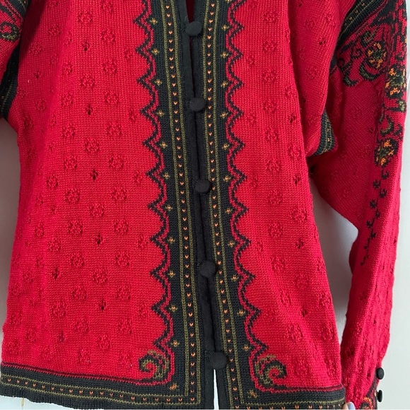 COPY - Dale of Norway Nordic Knit Pure Virgin Wool Cardigan Sweater Red Designs… - Picture 8 of 14